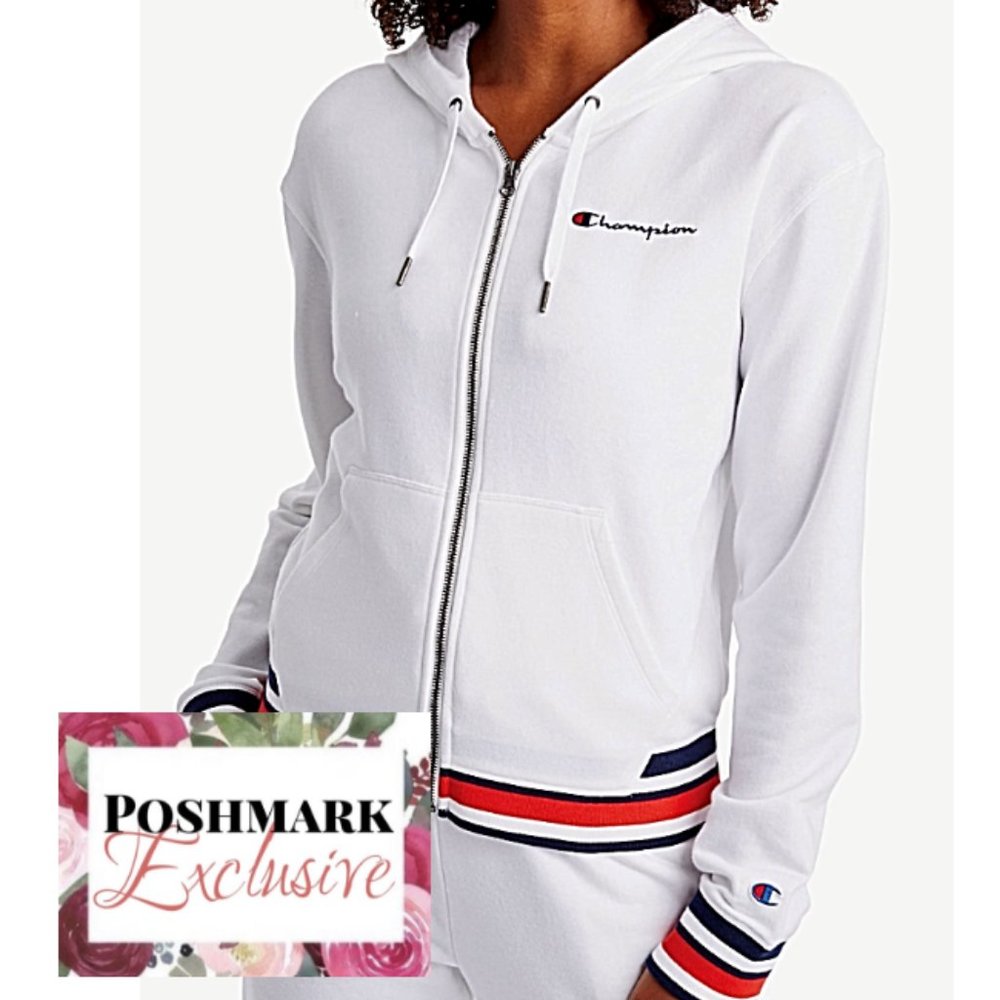 Champion Womens Terry Full=Zip Hoodie, Large